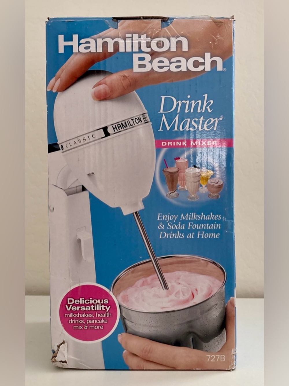 Hamilton Beach White Drink Master Classic Hand Mixer New, Open Box
